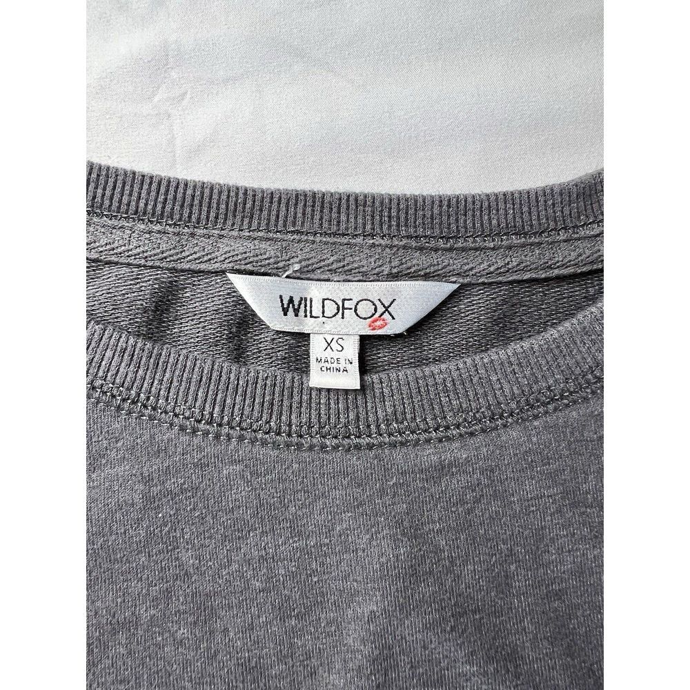 Wildfox Sweatshirt Womens XS Gray Graphic soft "Easy‎ Does It" Casual Athleisure - Picture 4 of 5
